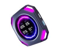 PENCHEAK Monitor de PC redondo de alimentación USB, pantalla de 2.1 pulgadas, seguimiento de temperatura de CPU GPU, diseño compacto para computadora, construye alimentación USB, pantalla de