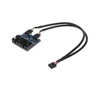 PENCHEAK Placa base USB de 9 pines USB 2.0 con cabecera macho para PC, carcasa interna de 1 a 4 divisores, extensor PCB, cable adaptador de placa base CPU