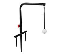 PENCHEAK Soporte de entrenamiento de swing con altura ajustable para práctica en interiores y exteriores, construido de metal resistente, entrenador de golf permanente