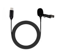 PENCHEAK Tipo C Cable Lapel Mic Micrófono Lavalier Negro para La Acción 3/4 Cámara De Acción Micrófono Profesional De Sensibilidad
