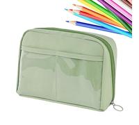 Pencil Bag For Students - Large Capacity Organizer With 12 Compartments, Portable School Stationery Case With Carrying Handle For Rulers, Markers, And More Large Capacity Pencil Bag - 12 Compartments