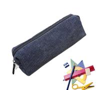 Pencil Bag - Pencil Case | Stationery Pouch | Stationery Organiser With Zipper Closure Retro Pencil Bag With Multiple Compartments Large Capacity Corduroy Stationery Pouch For Pens, Markers & Eraser
