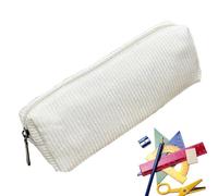 Pencil Bag - Pencil Case | Stationery Pouch | Stationery Organiser With Zipper Closure Retro Pencil Bag With Multiple Compartments Large Capacity Corduroy Stationery Pouch For Pens, Markers & Eraser