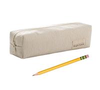Pencil Bag, Soft Corduroy Pen Pouch, 8.46 x 2.36 x 2.36inches, Wide Opening Zipper Case, Lightweight and sturdy Design, Large Capacity Storage, Pink 1-Pack, for School, College, Travel, Craft Supplie