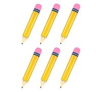 Pencil Balloons - Giant Inflatable Photo Props, 6 Piece 27 Inch Large Pencil Shape Blow Up Balloons for Classroom Decor, Graduation Party, Teacher Appreciation, Kindergarten and Preschool Events