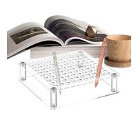 Pencil Brush Holder, 100-Hole Acrylic Display Rack, Large Capacity Tabletop Organizer, Sturdy Storage Stand for Pens and Brushes, Ideal for Living Room, Bedroom, Den, Shelf, 7.48x7.48x1.97 Inches