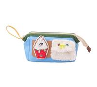 Pencil Case, Cute Pencil Case, Bear Pencil Case, Portable Pen Case, Large Capacity Pencil Case with Wide Opening and Bear Cartoon Design for School and College Oxford Cloth Pencil Pouch for Students