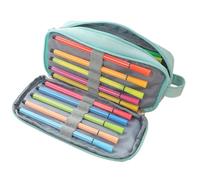 Pencil Case, Double Layer Pen Storage Bag with Easy Grip Handle, Large Capacity Pencil Pouch Organizer, Aesthetic School Supplies For Boys & Girls, 1 Pack, Versatile Use, Aesthetic