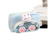 Pencil Case Organizer - Animal Design Stationery Storage, 8.66x2.36x4.72 Inches Cosmetics Organizer Bag, Compact School Supply Pouch, Zipper Closure, Highlighters Erasers Rulers Holder for Students