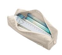 Pencil Case, Pencil Bag, Stationary Holder with 8.46x2.36x2.36 Inches Size, Desk Organiser for Craft, School, Teen, Travel, Boy, Girl, College, Kids, Daily Organization, White