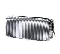 Pencil Case Portable Seersucker Striped Pen Bag Aesthetic Stationery Pouch