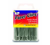 Pencil Grip The Classics Jumbo 2 Inch Paper Clips Silver 30 Clips per Box (TPG-359)
