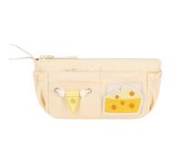 Pencil Pouch with Zipper, Cheese Pattern Zip Pen Pouch, Zip Pen Pouches, Large Capacity Pencil Bag Pouches Box for Pens, Pencils, Erasers, Brushes, Cosmetics, 8.66x4.72x3.94in