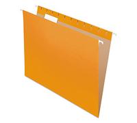 Pendaflex Carpetas colgantes recicladas, tamaño carta, naranja, corte 1/5, 25/BX (81607)