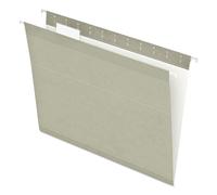 Pendaflex Carpetas de archivo para colgar reforzadas, tamaño carta, gris, corte 1/5, 25/BX (4152 1/5 GRA)