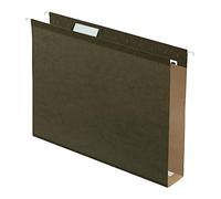Pendaflex Carpetas de archivos colgantes reforzadas de capacidad extra, 2 pulgadas, tamaño carta, verde estándar, corte 1/5, 25/BX (4152 x 2)