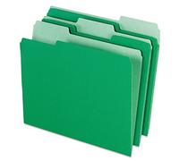 Pendaflex Carpetas de archivos de dos tonos, tamaño carta, corte 1/3, verde brillante, 100 por caja (152 1/3 BGR)