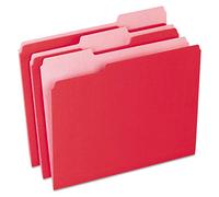 Pendaflex Carpetas de archivos de dos tonos, tamaño carta, corte de 1/3, rojo, 100 por caja (152 1/3 rojo)