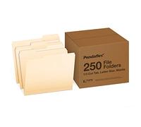 Pendaflex Carpetas de archivos, tamaño carta, corte 1/3, Manila, 250 por caja (752250)