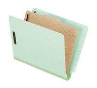 Pendaflex Carpetas de clasificación de los extremos del tablero de prensa, tamaño carta, 1 divisor, expansión 4,4 cm, verde claro, corte recto, 10/BX (23214)