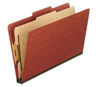 Pendaflex - Carpetas de clasificación de tablero prensado, 1 divisor, sujetadores de hoja integrados de 5 cm, corte de pestaña de 2/5, tamaño carta, rojo, caja de 10 (1157R)