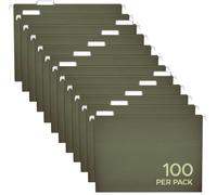 Pendaflex Colgante Folletos de archivos tamaño de la letra - 100 Pack - 1/5 Corte Ajustable Tabs - Verde a granel Folletos de archivo con pestañas 8.5 x 11 pulgadas