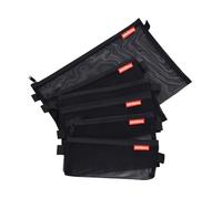 Pendancy Bolsa de malla con cremallera, 5 carpetas ligeras de nailon, organizador de documentos, bolsas de cosméticos, accesorios de almacenamiento para suministros de viaje y oficina (negro, A4, A5