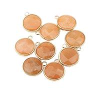 pendant 10 piezas, colgante de forma redonda de piedra natural, colgante de cuarzo rosa/ojos de tigre, bricolaje for accesorios de collar o fabricación de joyas, cuentas de piedras preciosas genuinas