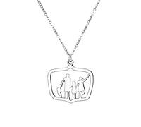 Pendant Charming Necklace for Women&Fashion Family Members Necklace Women Hollow Party Jewelry for Her,Colour:Silver (Color : Silver)