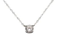 Pendant Charming Necklace for Women&Simple Round Cubic Zircon Thin Chain Women Necklace Party Jewelry Charm for Her,Colour:Silver (Color : Silver)
