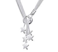 Pendant Elegant Women Necklace Silver Plated Star-Shaped Romantic Meaning In Love Silver 45CM