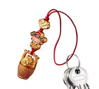 Pendant, Fortune, 2.95x1.18x1.18 Inch Key Charm Style, God of Wealth Decoration with Function, Resin Phone Accessory with Strength, Home Accessories for Men Women Daily Use