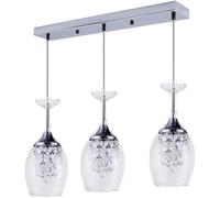 Pendant Light Crystal Wine Glasses Chandelier, 3 Lights - Led Pendant Light, Ceiling Hanging Lamp Fixtures Compatible with Bar Living Room,Pendant Ceiling Light