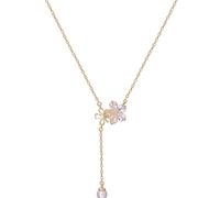 Pendant Necklace,Boutique Pendant Exquisite 925 Zircon Pearl Flower Tassel Female Sweet Fashioncle/