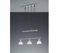 Pendelleuchte 3x E14 En Níquel Moderno Lámpara Colgante Manta Salón Cristal