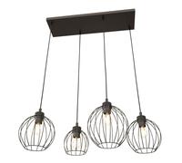 Pendelleuchte Alambre Metal Negro E27 L:70CM 4-flammig Mesa de Comedor Lámpara