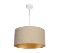 Pendelleuchte Beige Oro Tela En Velur Óptica Comedor Salón Lámpara Colgante