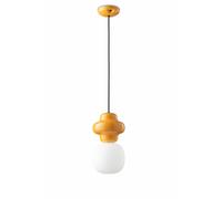 Pendelleuchte Cerámica Cristal Hecho a Mano B: 17 CM Amarillo Blanco E14 Retro