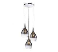 Pendelleuchte Cocina Cristal Cromo Antracita 3-flammig E27 Lámpara Colgante Mesa