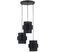 Pendelleuchte Colgante 3-flammig Tela Metal E27 Ajustable Negro Mesa de Comedor
