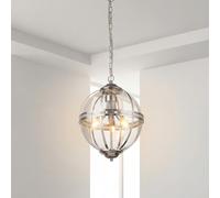 Pendelleuchte Colgante Redondo Ø 32cm Pantalla de Bola Cristal Metal En Cromado