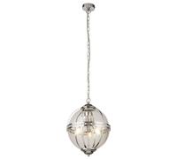 Pendelleuchte Colgante Redondo Ø 32cm Pantalla de Bola Cristal Metal En Cromado