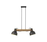 Pendelleuchte Comedor Negro Madera Metal Móvil Largo 72 CM Lámpara Colgante E27