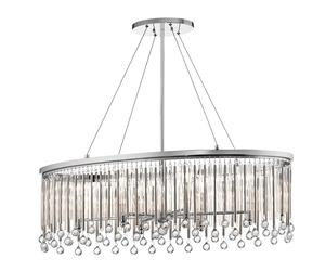 Pendelleuchte Cristal Mesa de Comedor B: 91,6 CM H: Máx. 136,2 Cromado Lámpara