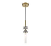 Pendelleuchte Cristal Pantalla Mármol Ø 10CM Gris Oro G9 Colgante Cocina