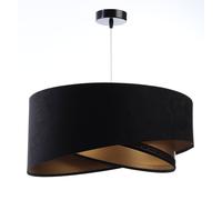 Pendelleuchte Lámpara Colgante Tela Encaje Ø 50CM Negro Oro E27 Velur Óptica
