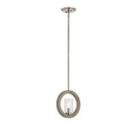 Pendelleuchte Metal Cristal en Plata Gris Antiguo E14 Colgante Vintage Comedor