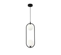 Pendelleuchte Metal Cristal Negro Blanco G9 2-flammig Kugelschirme Colgante
