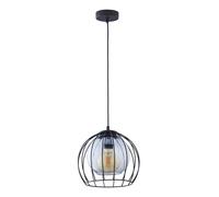 Pendelleuchte Metal Cristal Pantalla de Bola Ø 26CM Negro Gris E27 Colgante