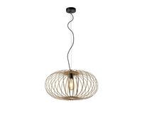 Pendelleuchte Metal Madera E27 Redondo D:50CM Negro Natural Colgante Cocina